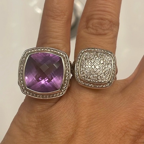 DAVID YURMAN ALBION AMETHYST AND DIAMOND RING - Picture 7 of 7